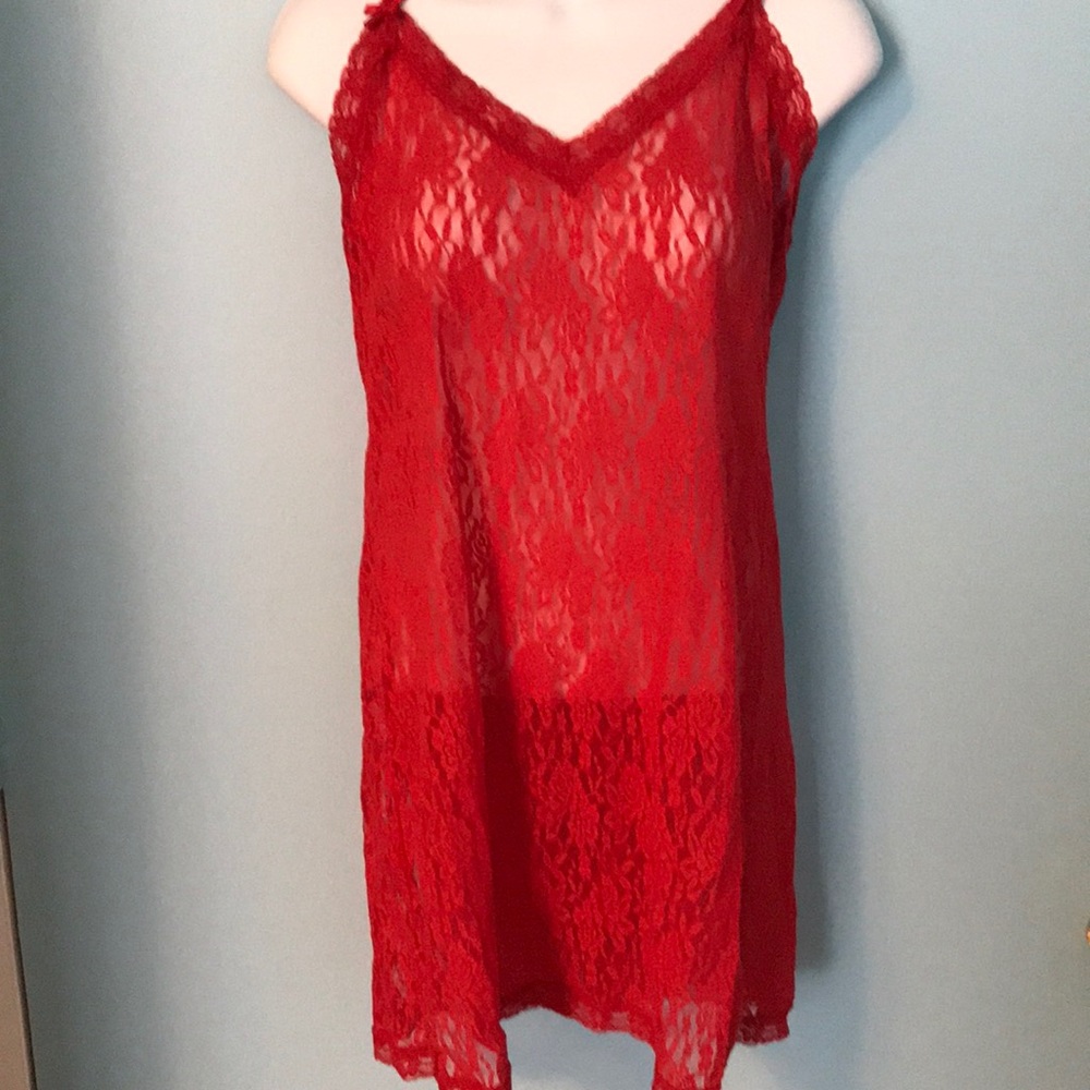 Morgan Taylor Red Lace Chemise